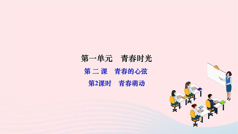 2024七年级道德与法治下册第一单元青春时光第二课青春的心弦第2框青春萌动作业课件新人教版第1页