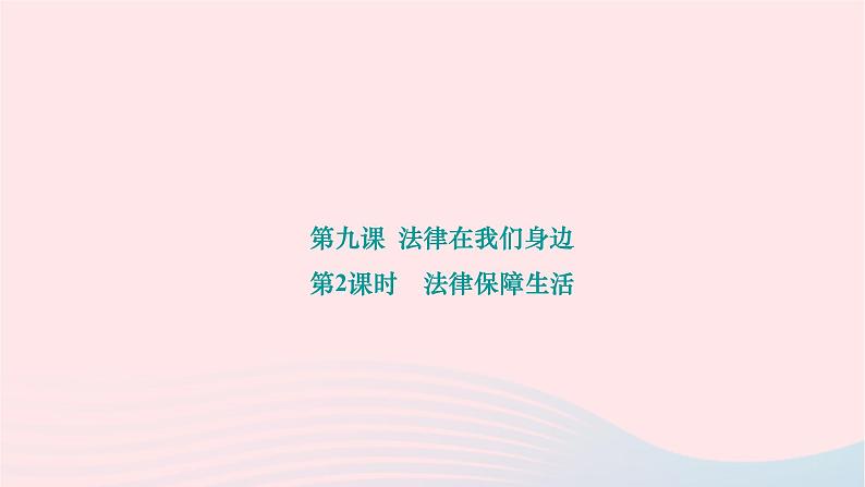 2024七年级道德与法治下册第四单元走进法治天地第九课法律在我们身边第2框法律保障生活作业课件新人教版第1页