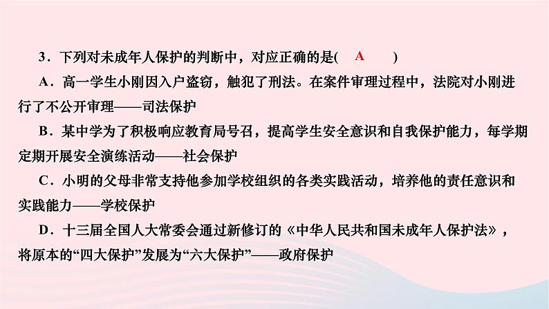 2024七年级道德与法治下册第四单元走进法治天地期末专题复习作业课件新人教版第5页