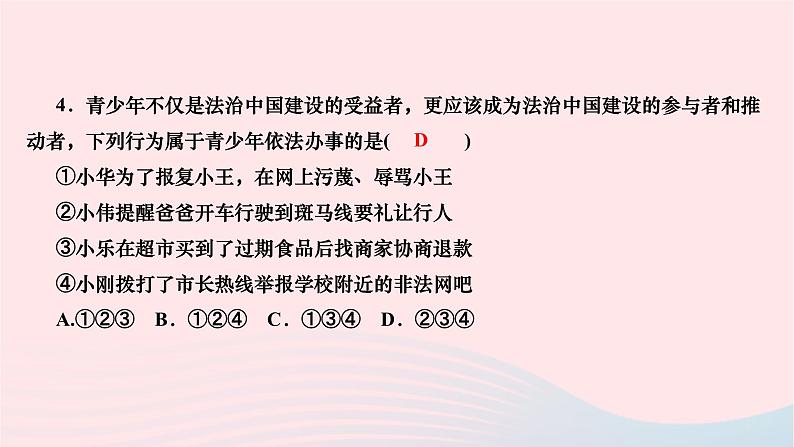 2024七年级道德与法治下册第四单元走进法治天地期末专题复习作业课件新人教版第6页