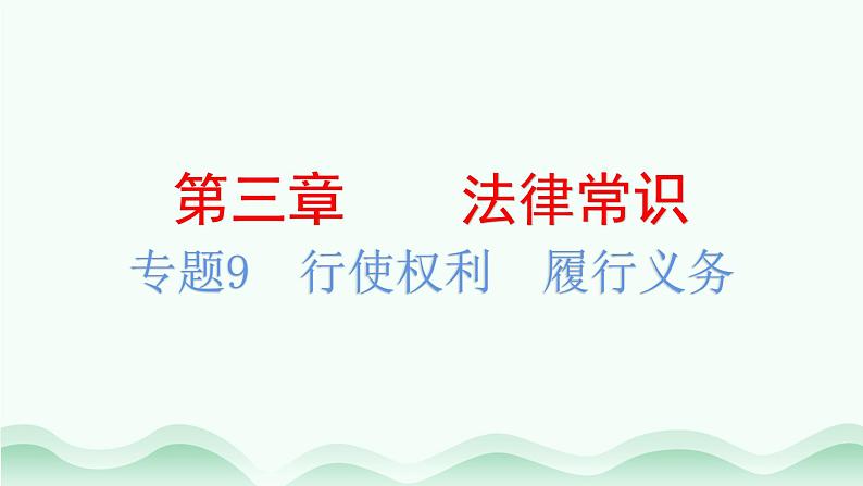 2024年中考道德与法治总复习（广东专用）：专题9  行使权利  履行义务 课件02