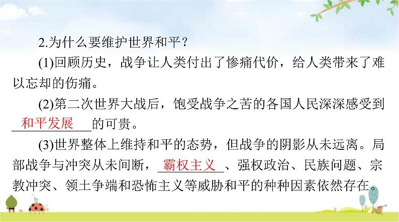 人教版九年级道德与法治下册第一单元第二课第一课时推动和平与发展课件第5页