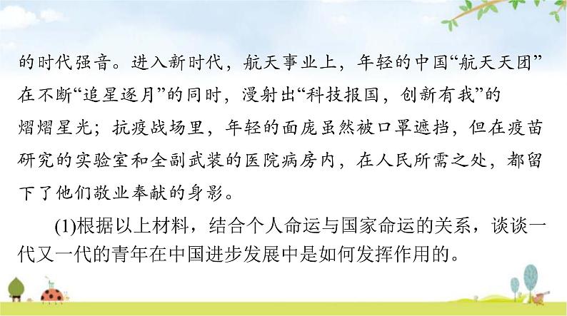 人教版九年级道德与法治下册第三单元第五课第二课时少年当自强课件07