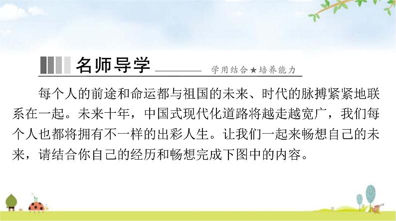 人教版九年级道德与法治下册第三单元第七课第二课时走向未来课件第7页