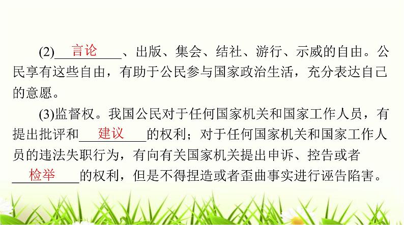 人教版八年级道德与法治下册第二单元第三课第一课时公民基本权利课件07