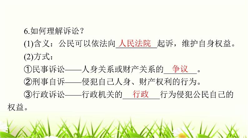 人教版八年级道德与法治下册第二单元第三课第二课时依法行使权利课件第6页