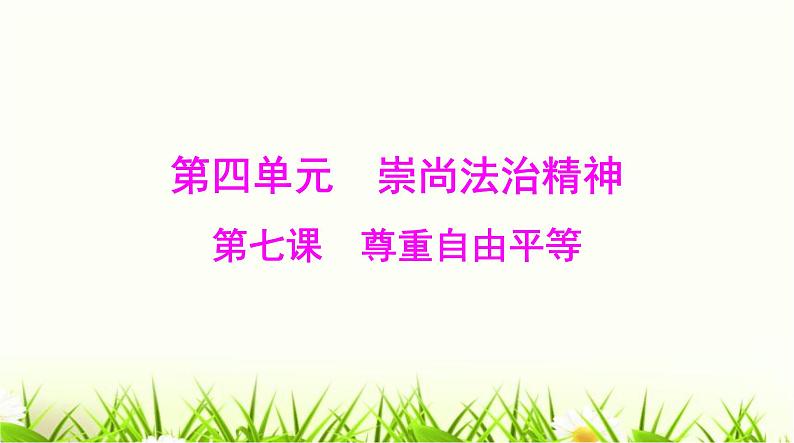 人教版八年级道德与法治下册第四单元第七课第一课时自由平等的真谛课件第1页