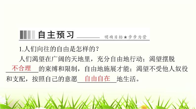 人教版八年级道德与法治下册第四单元第七课第一课时自由平等的真谛课件第5页