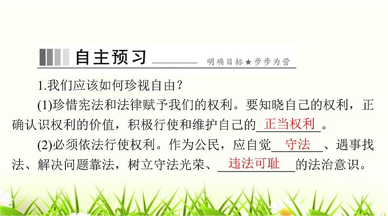 人教版八年级道德与法治下册第四单元第七课第二课时自由平等的追求课件第2页