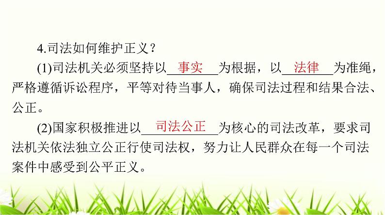 人教版八年级道德与法治下册第四单元第八课第二课时公平正义的守护课件第5页