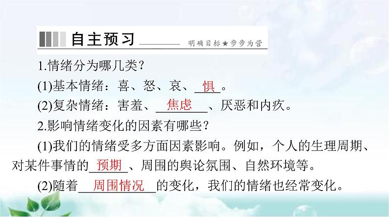 人教版七年级道德与法治下册第二单元第四课第一课时青春的情绪课件第4页