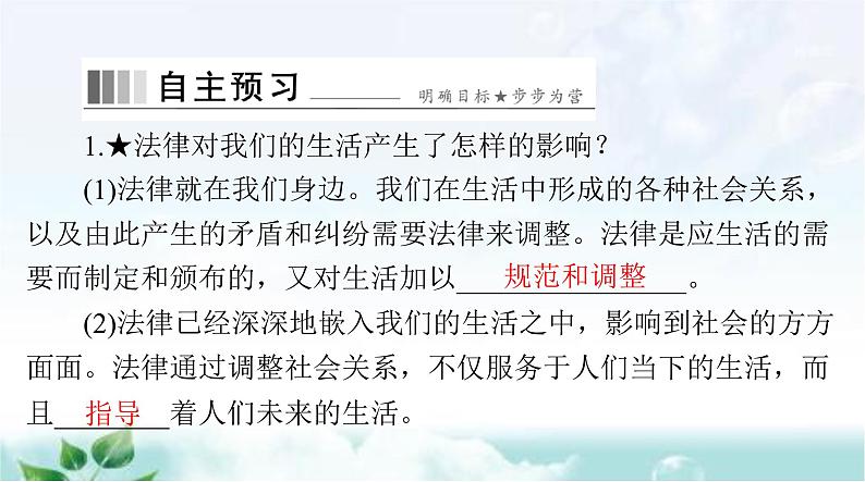 人教版七年级道德与法治下册第四单元第九课第一课时生活需要法律课件第4页