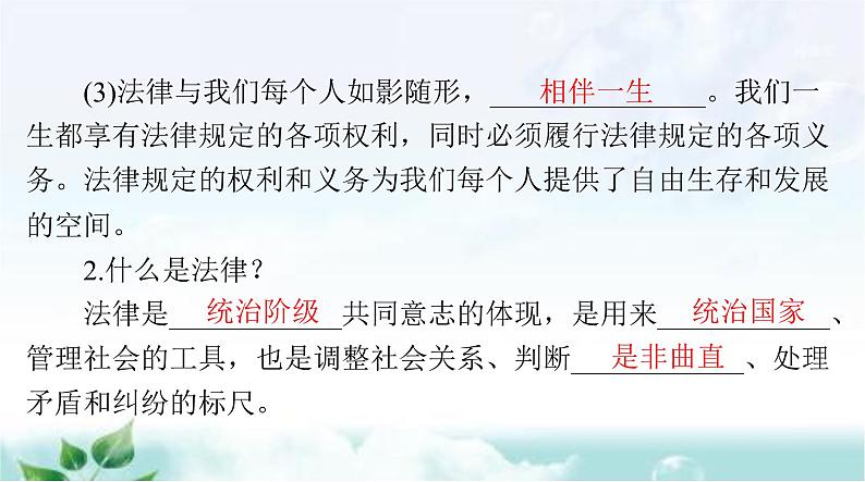 人教版七年级道德与法治下册第四单元第九课第一课时生活需要法律课件第5页