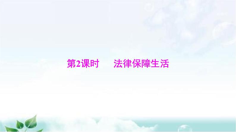 人教版七年级道德与法治下册第四单元第九课第二课时法律保障生活课件第1页