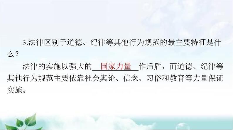 人教版七年级道德与法治下册第四单元第九课第二课时法律保障生活课件第3页