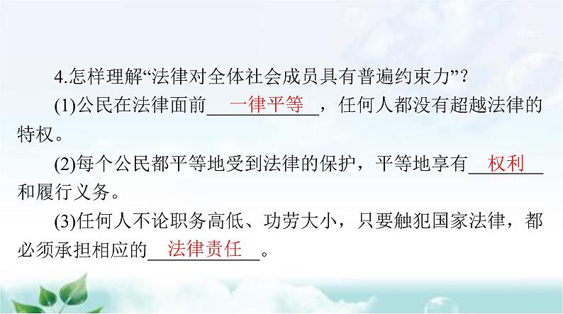 人教版七年级道德与法治下册第四单元第九课第二课时法律保障生活课件第4页