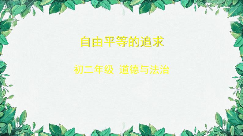 部编版道德与法治八年级下册 自由平等的追求课件01