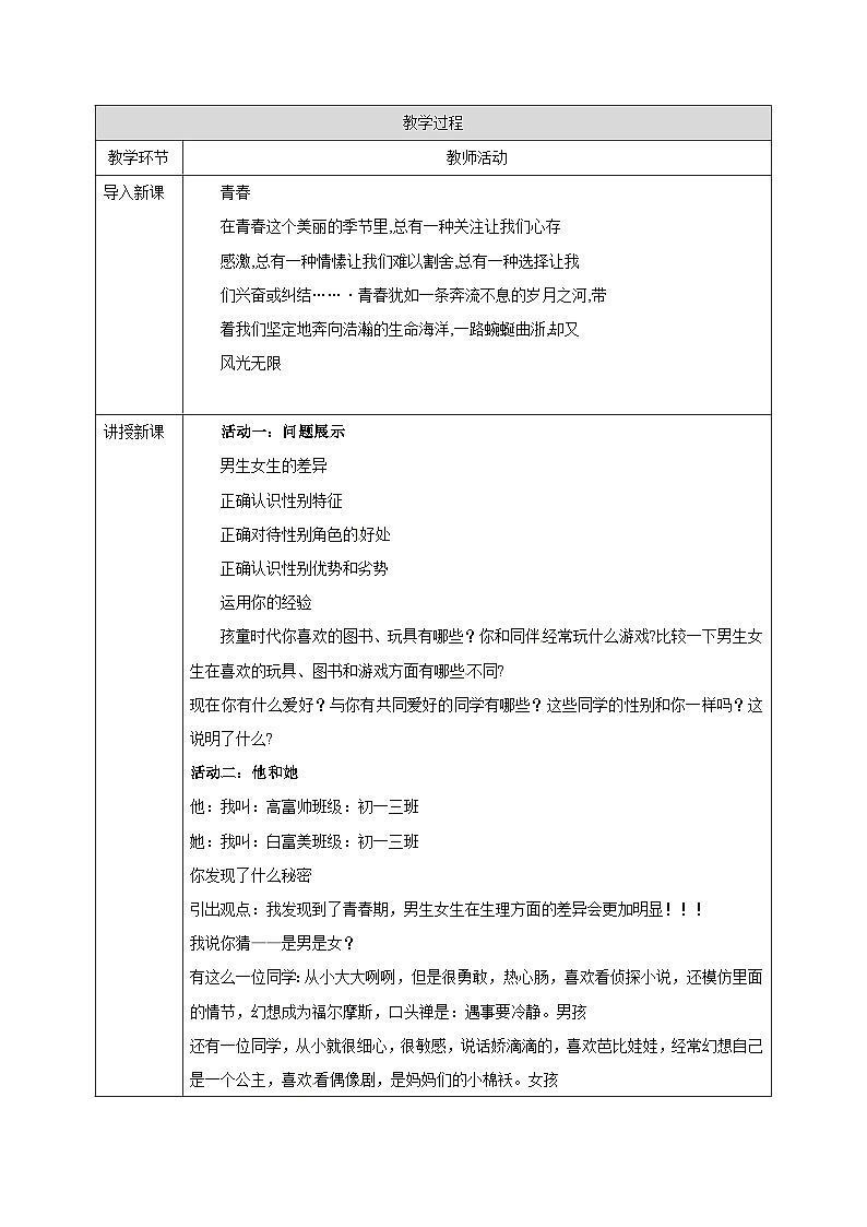 七年级下部编版道德与法治第二课第一框《男生女生》课件（含教学设计，3个视频）01