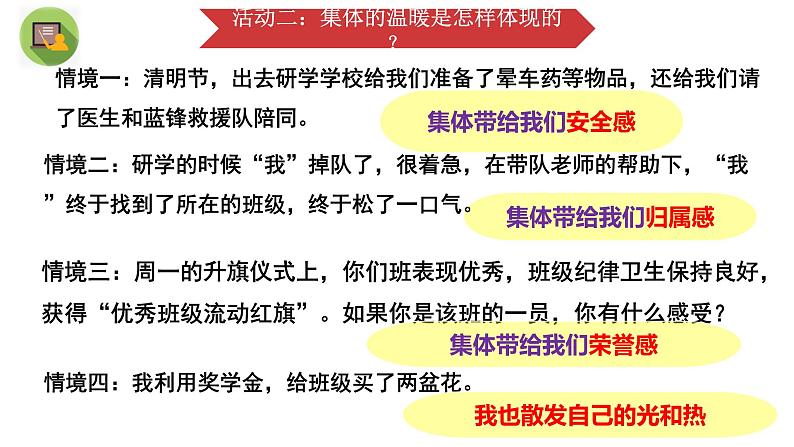 七年级下部编版道德与法治第六课第一框《集体生活邀请我》课件（含教学设计，3个视频）05