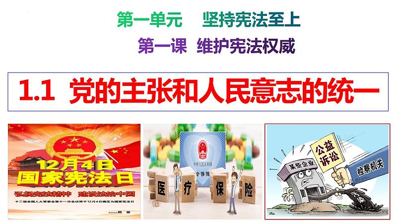 1.1+党的主张和人民意志的统一+课件-2023-2024学年统编版道德与法治八年级下册第1页