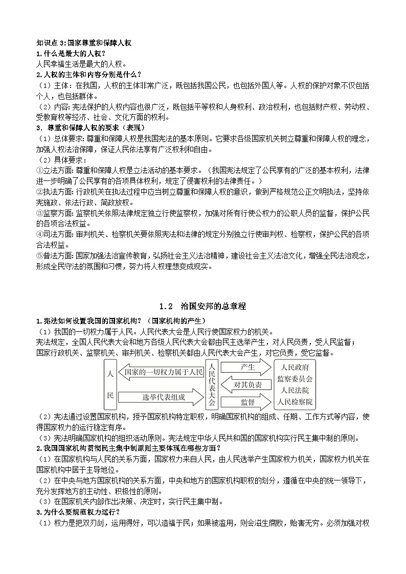 期末全册知识点复习纲要-2023-2024学年统编版道德与法治八年级下册02
