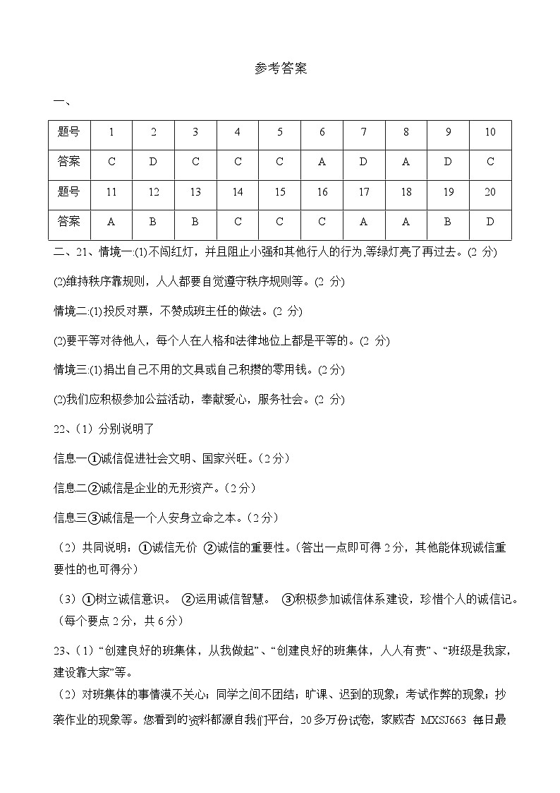 17，黑龙江省绥化市安达市吉星岗镇第一中学 2023-2024学年八年级下学期开学道德与法治试题01