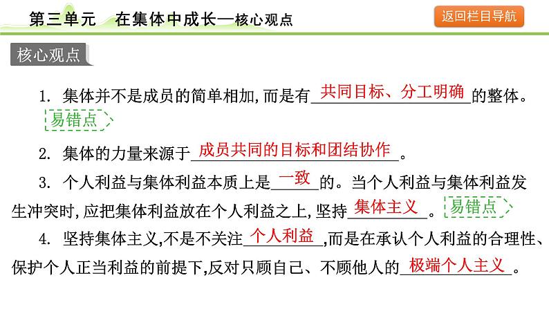 3.第三单元  在集体中成长课件-2024年中考道德与法治一轮复习（七年级下册）第4页