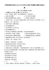 甘肃省武威市凉州区2022-2023学年七年级下学期期末道德与法治试题（原卷版+解析版）