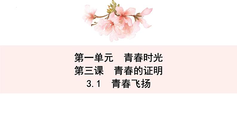 3.1+青春飞扬+课件+2023-2024学年统编版道德与法治七年级下册第1页