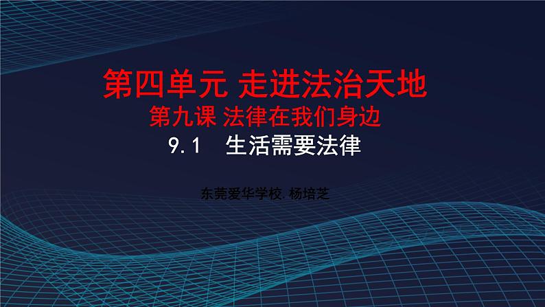 9.1 生活需要法律 课件-2023-2024学年统编版道德与法治七年级下册 (4)01