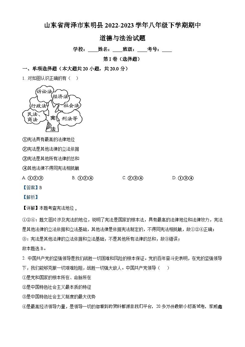 山东省菏泽市东明县2022-2023学年八年级下学期期中道德与法治试题01