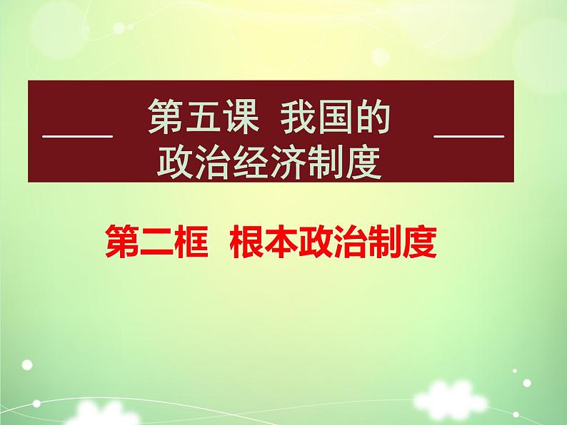 5.2 根本政治制度 课件01