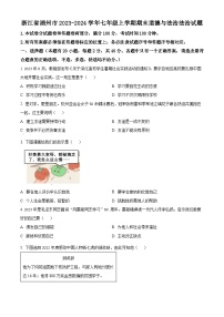 浙江省湖州市2023-2024学年七年级上学期期末道德与法治法治试题（原卷版+解析版）