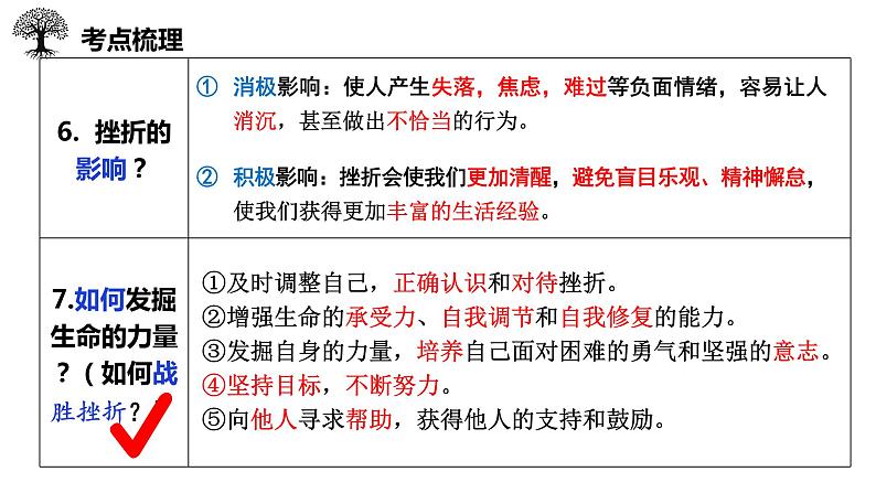 七年级上册第四单元++生命的思考+复习课件-2024年中考道德与法治一轮复习第7页