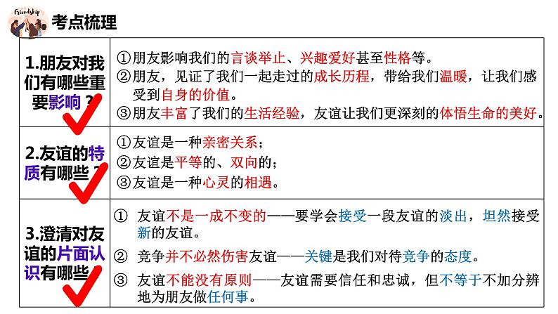 七年级上册第二单元++友谊的天空+复习课件-2024年中考道德与法治一轮复习第4页