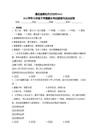 湖北省黄石市大冶市2022-2023学年七年级下学期期末考试道德与法治试卷(含答案)