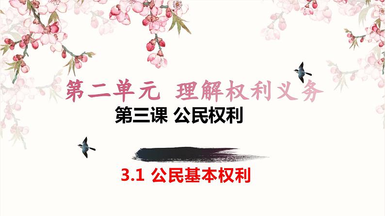 2023-2024学年八年级道德与法治下册3.1 公民基本权利 课件第1页