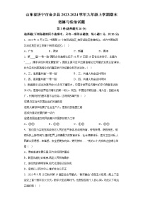 山东省济宁市金乡县2023-2024学年九年级上学期期末 道德与法治试题（含解析）