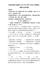 陕西省咸阳市秦都区2023-2024学年九年级上学期期末 道德与法治试题（含解析）