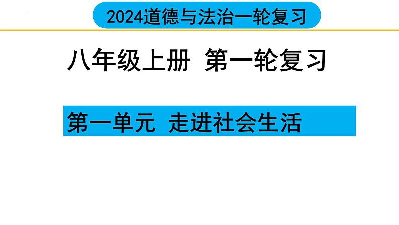 2024年中考一轮道德与法治复习：走进社会生活+课件第1页