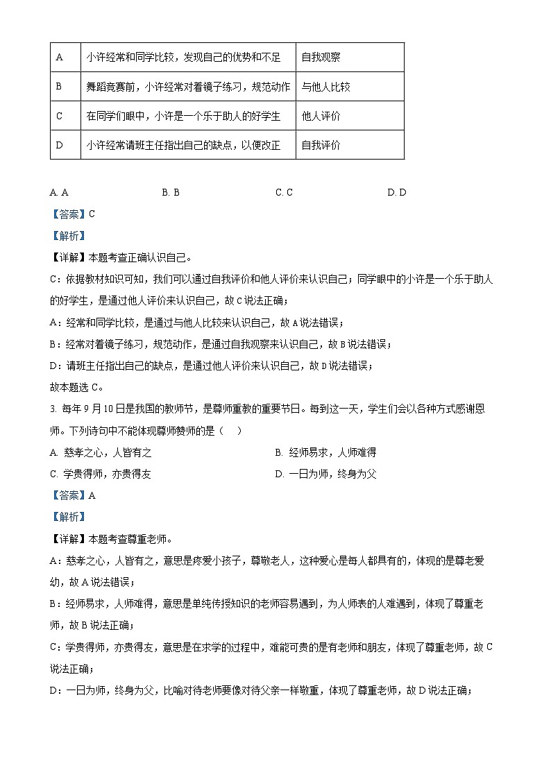 2024年广东省汕尾市中考一模道德与法治试题（原卷版+解析版）02