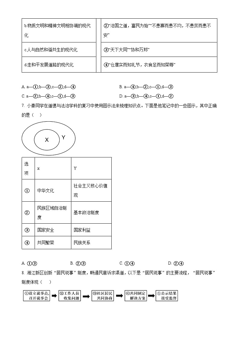 2024年陕西省西安市长安区中考一模道德与法治试题（原卷版+解析版）03
