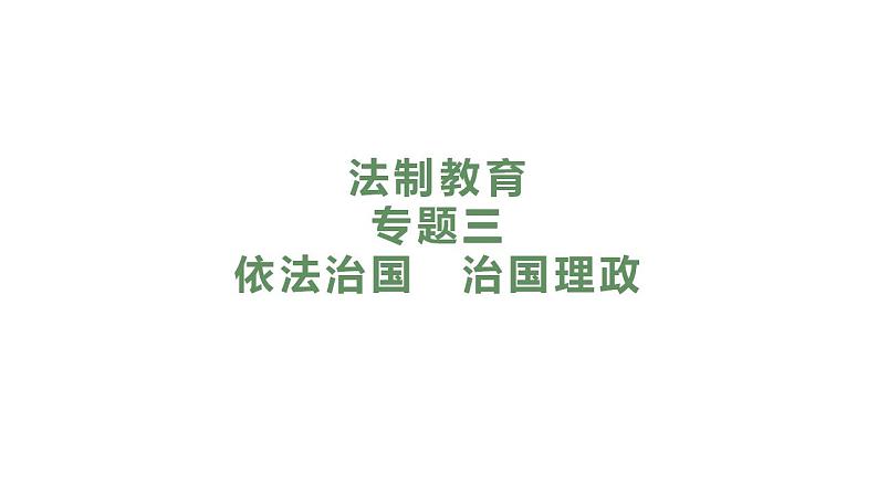 2024年广东中考道德与法治一轮总复习课件 专题三  依法治国  治国理政第1页