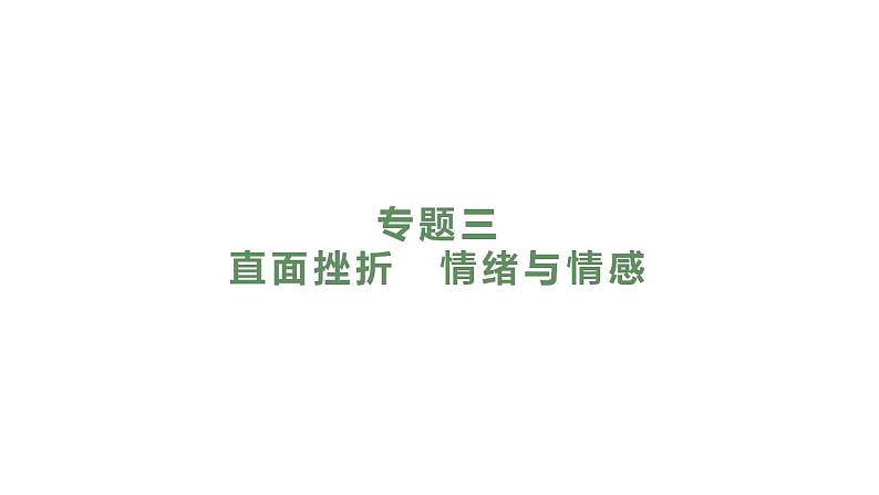 2024年广东中考道德与法治一轮总复习课件 专题三 直面挫折  情绪与情感第1页