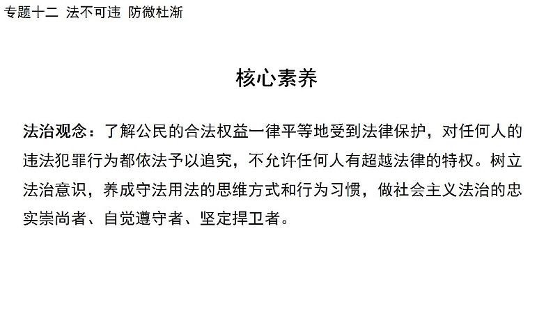 2024年广东省中考道德与法治一轮总复习课件 专题一0二  法不可违  防微杜渐04