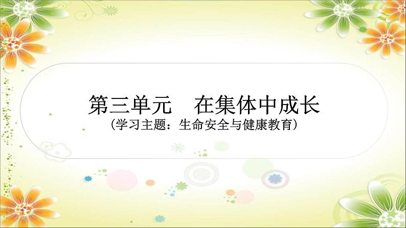 2024年中考道德与法治一轮复习课件（甘肃专用）七年级下册第三单元　在集体中成长第1页