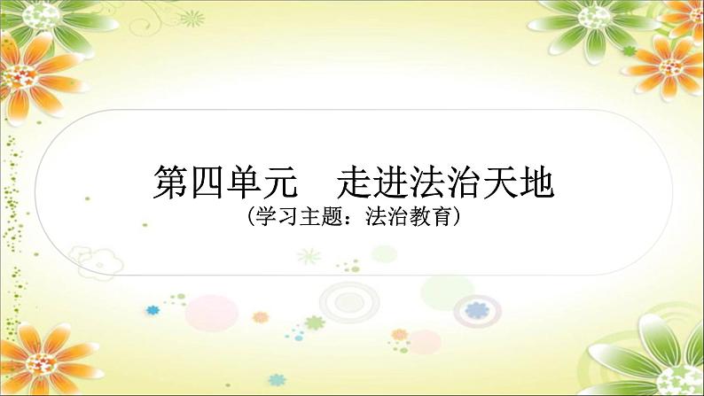 2024年中考道德与法治一轮复习课件（甘肃专用）七年级下册第四单元　走进法治天地01