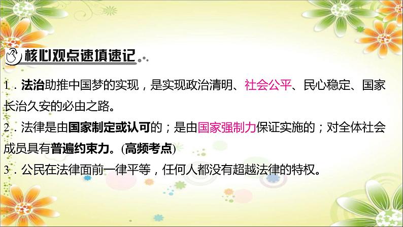 2024年中考道德与法治一轮复习课件（甘肃专用）七年级下册第四单元　走进法治天地04