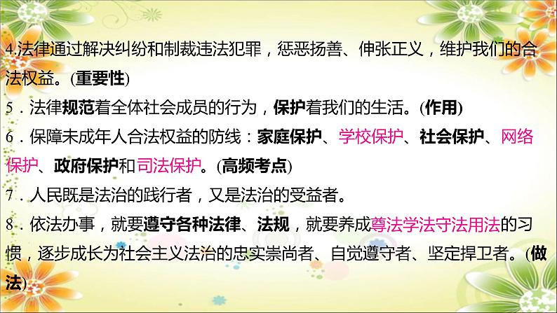 2024年中考道德与法治一轮复习课件（甘肃专用）七年级下册第四单元　走进法治天地05