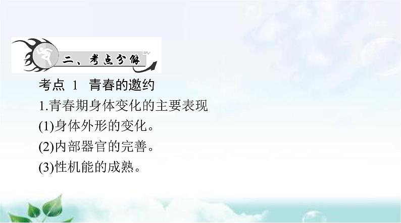 中考道德与法治总复习专题一珍惜青春认识自我学会学习课件第3页